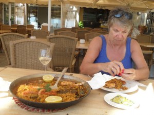 Spain,  Moraira, eating paella